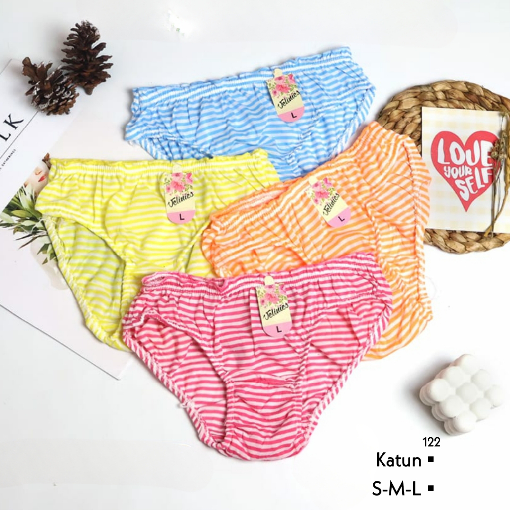 RVC75 - Celana Dalam Sempak Anak Perempuan S M L CD Brief Anak Cewek Underwear Katun Polos Pakaian D