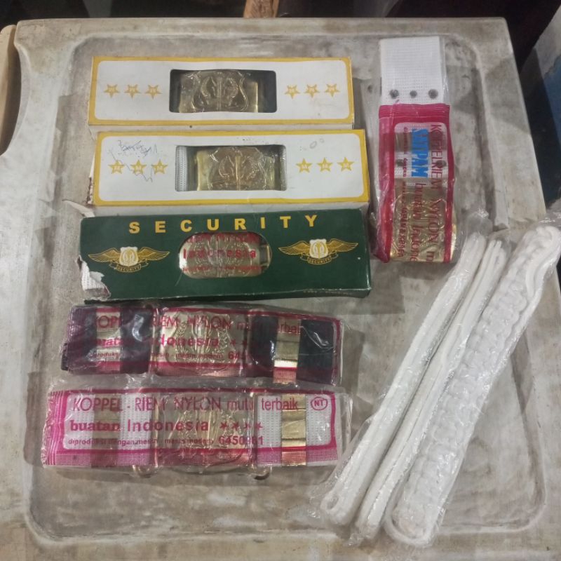 [NOS] Kopel/Ikat Pinggang SatPam - Koppel Riem Nylon Halus Security | Hitam & Putih [NETT]