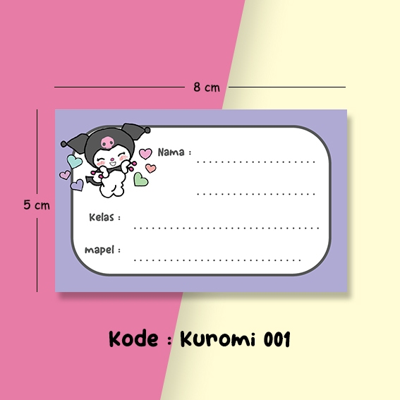 

Sticker Nama Sekolah edisi Sanrio Kuromi Cinammorol Melody Lucu