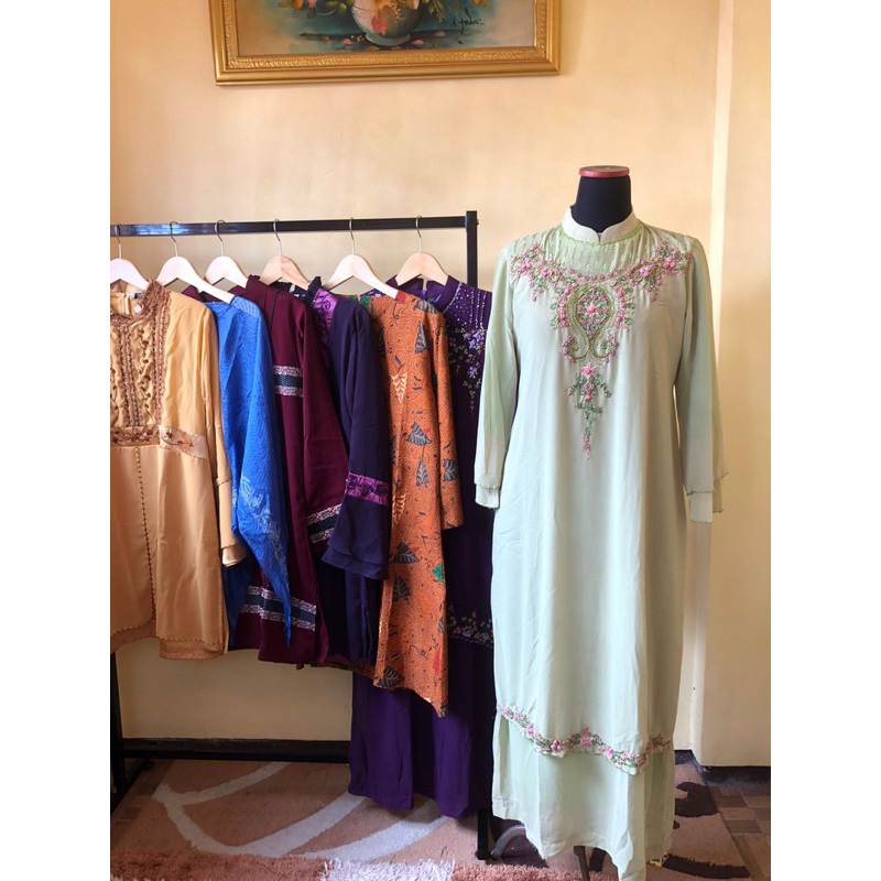 Gamis Payet warna Sage Green