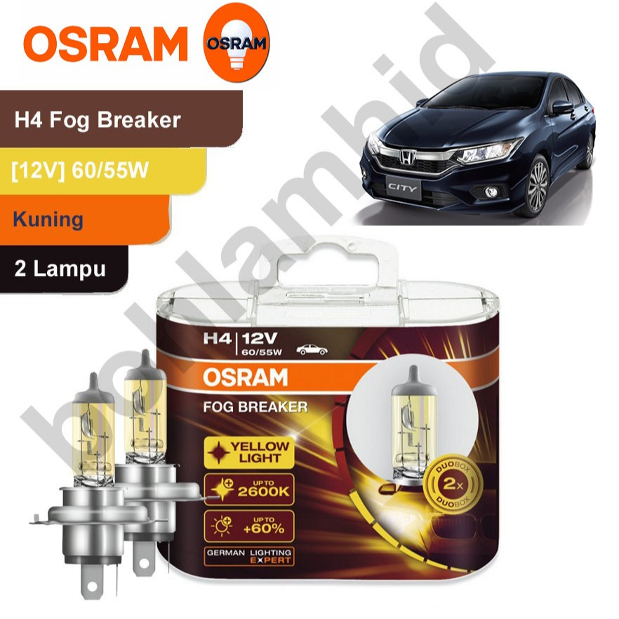 Lampu Mobil OSRAM FOG BREAKER NEW CITY H4 FBR Kuning Gold