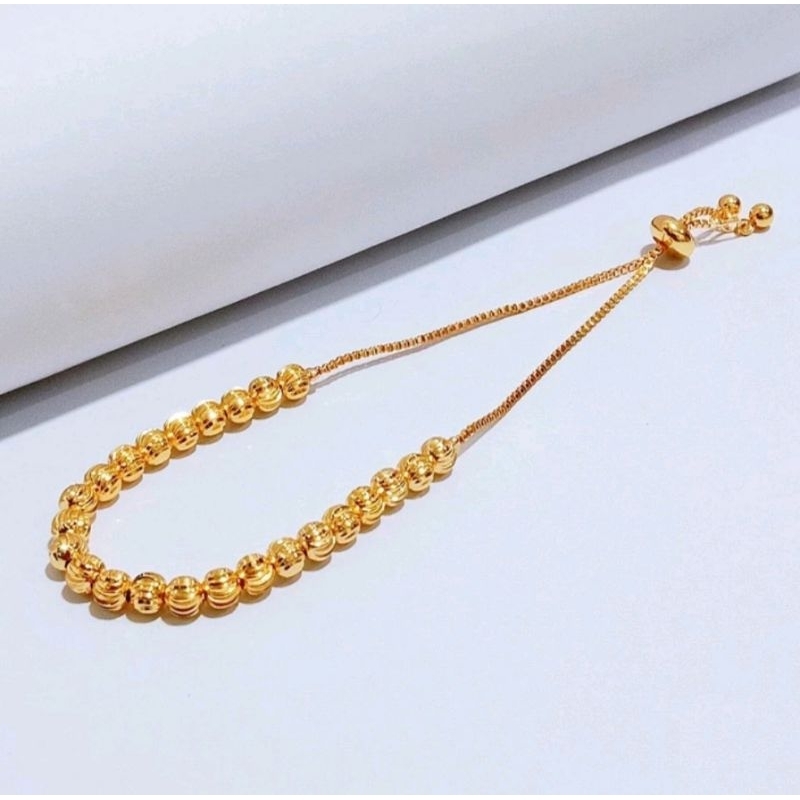 GELANG TANGAN SERUT BOLA EMAS TITANIUM