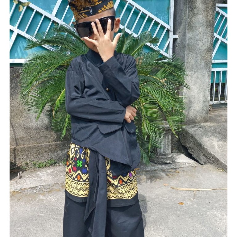 Set Pegon Baju Adat Sasak Lombok Untuk anak LakiLaki KOMPLIT BAJU KAIN  CAPUK KODE J8L5