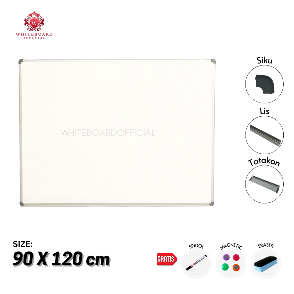 

Papan Tulis / White board Gantung / WhiteBoard Magnet 90 x 120cm Sakana