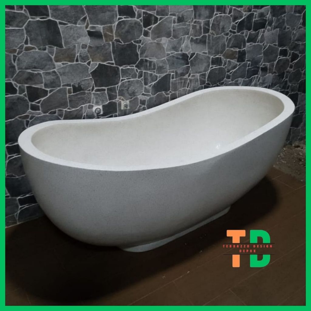 BATHTUB LENGKUNG TINGGI MARMER