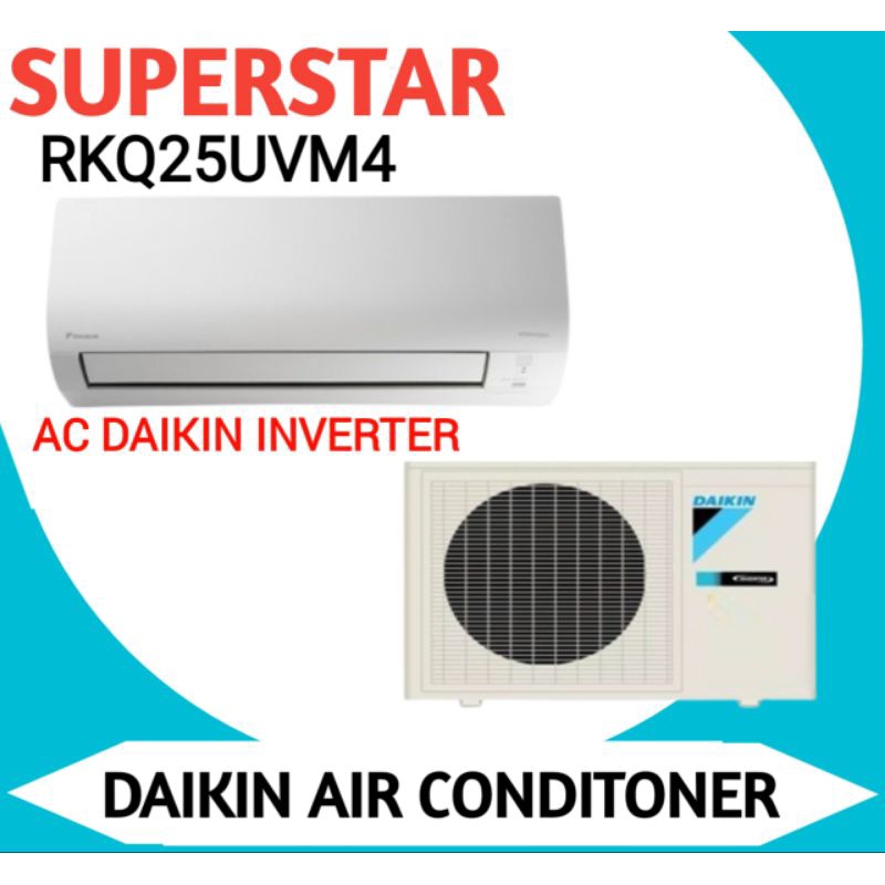 Daikin RQK25UVM4 AC Split 1PK Inverter R32 100 % Baru