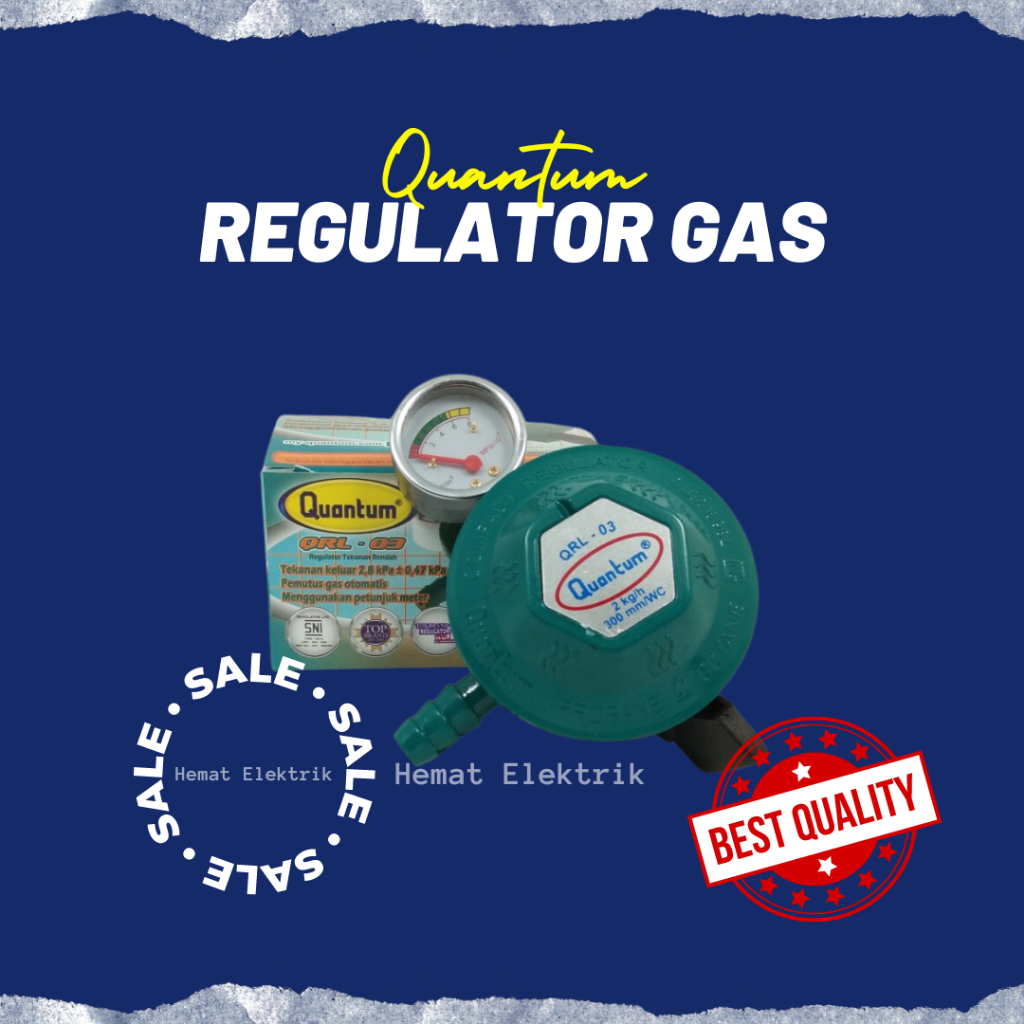 QUANTUM Regulator Gas LPG QRL 03 Regulator Gas Tekanan Rendah dengan Meteran Regulator Quantum QRL03