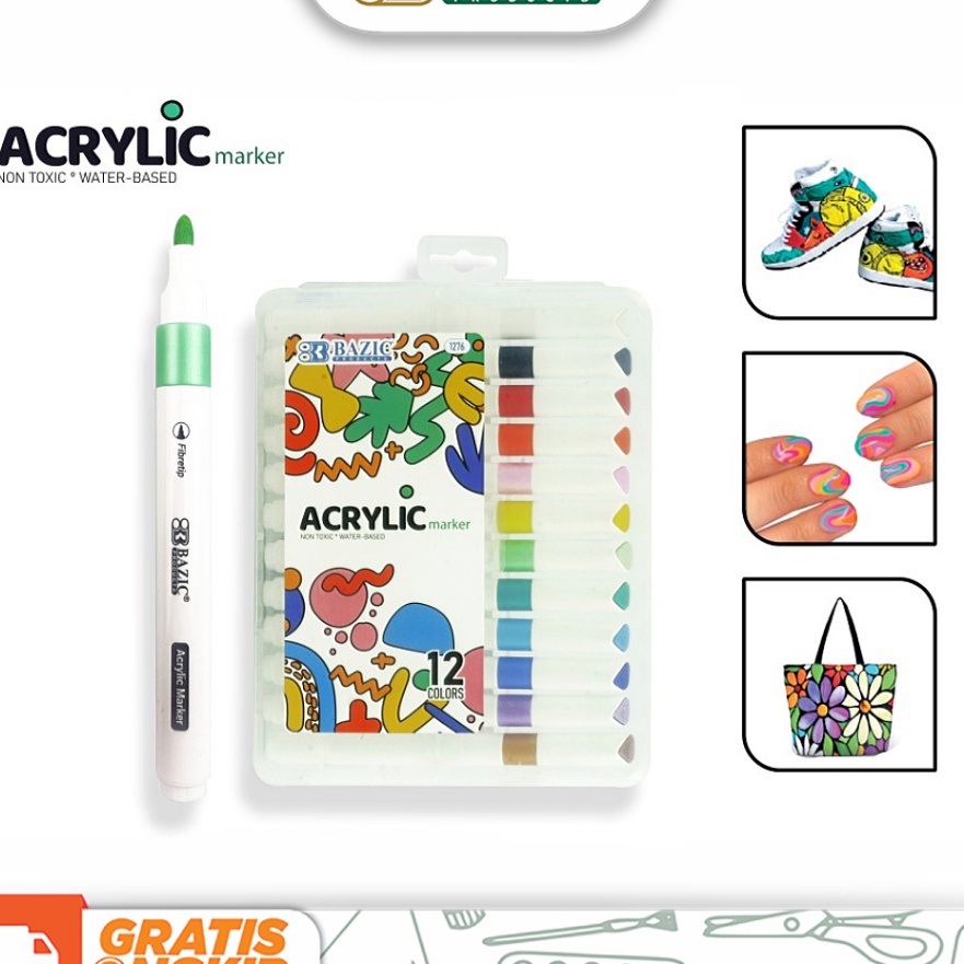

Beli Bazic Acrylic Marker 12 Color Spidol Akrilik
