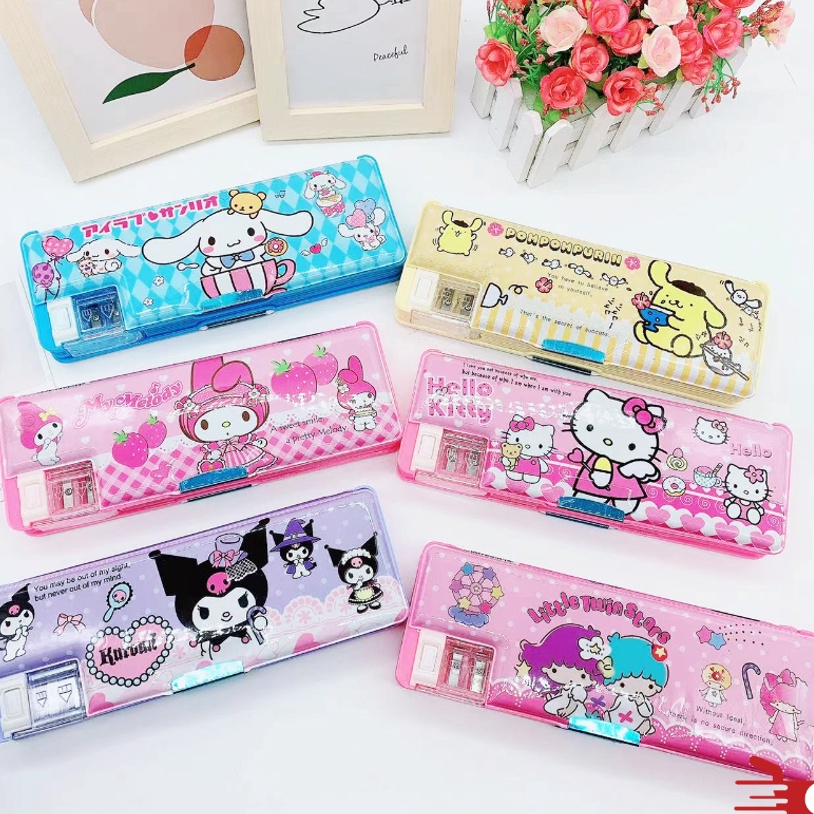 

Hematku OSM JKT S5984 Kotak Pensil Sanrio Kotak Pensil Magnet 2 Sekat Kotak Pensil Anak Dilengkapi Rautan Kotak Pensil Karakter Lucu