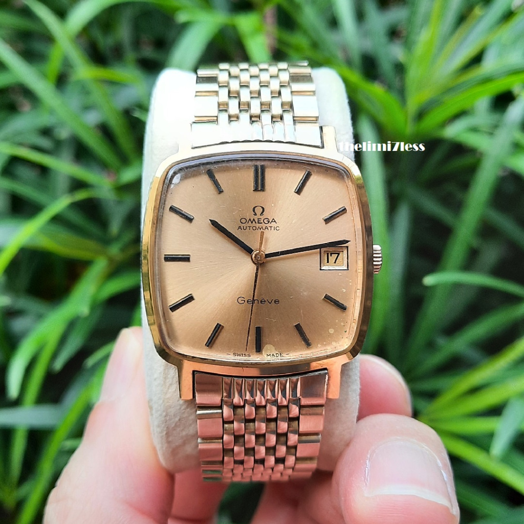 Jam tangan Omega Geneve automatic 23 jewels cal 1012 gold plated swiss made tahun 1970’s