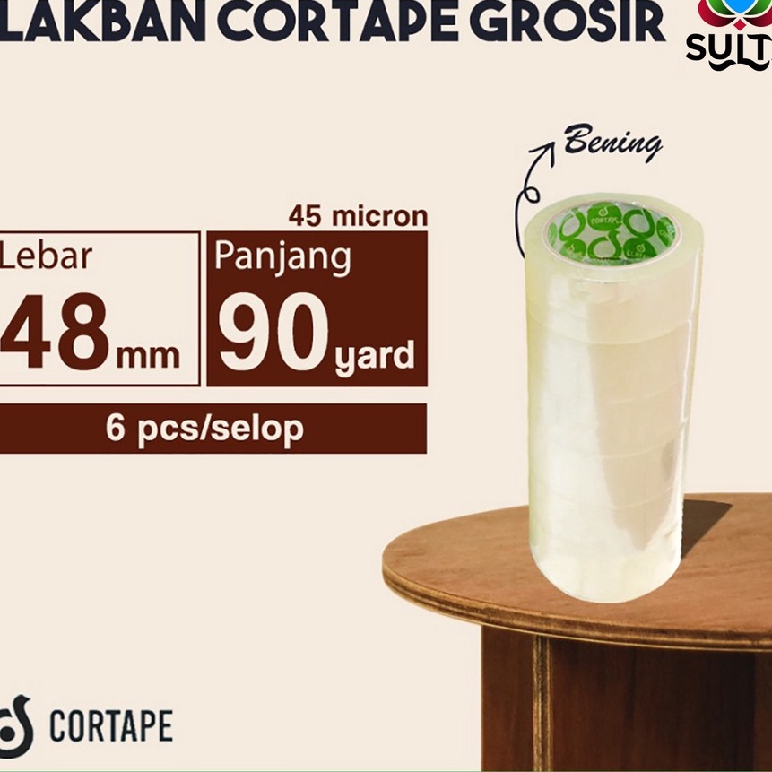 

Termurah Lakban Cortape Bening 48 mm x 9 yard Setara Daimaru 1 Selop