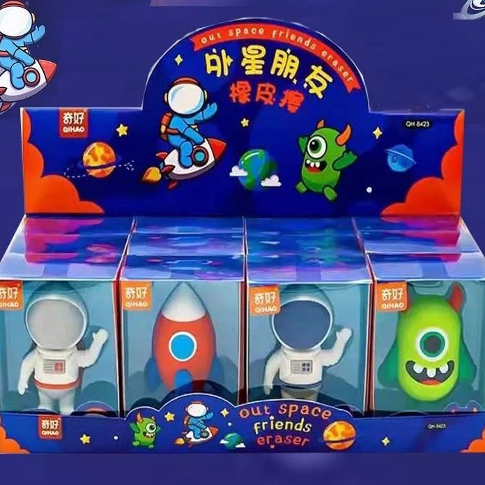 

KI3 Penghapus karakter kartun Hapusan Roket Astronaut Alien space sensory play anak
