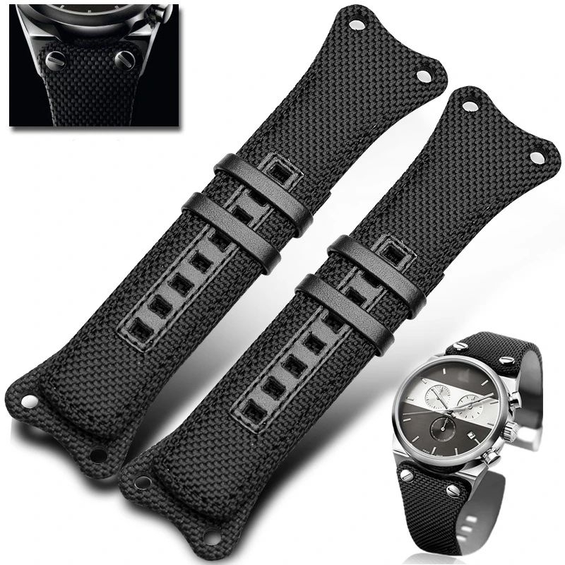 Strap Kanvas Kulit Tali Jam Tag Hauer Mclaren Mercedec 30mm