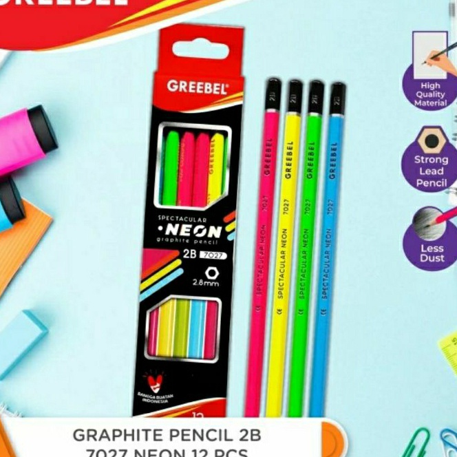 

Super Pensil 2B Greebel Neon 1pack 12pcs