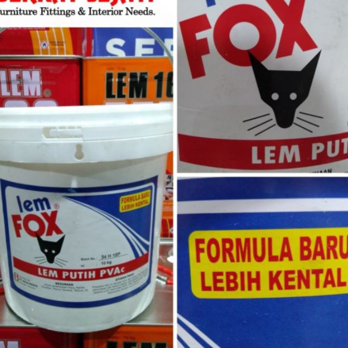 

KP8 Lem Putih Fox PVAC Ember BIRU 1kg 1 kg Lem Plamur Kayu Kertas Slime Formula Baru BIRU