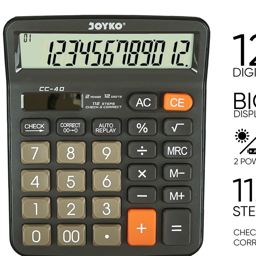 

KI3 Calculator Kalkulator Joyko CC4 12 Digits Check Correct