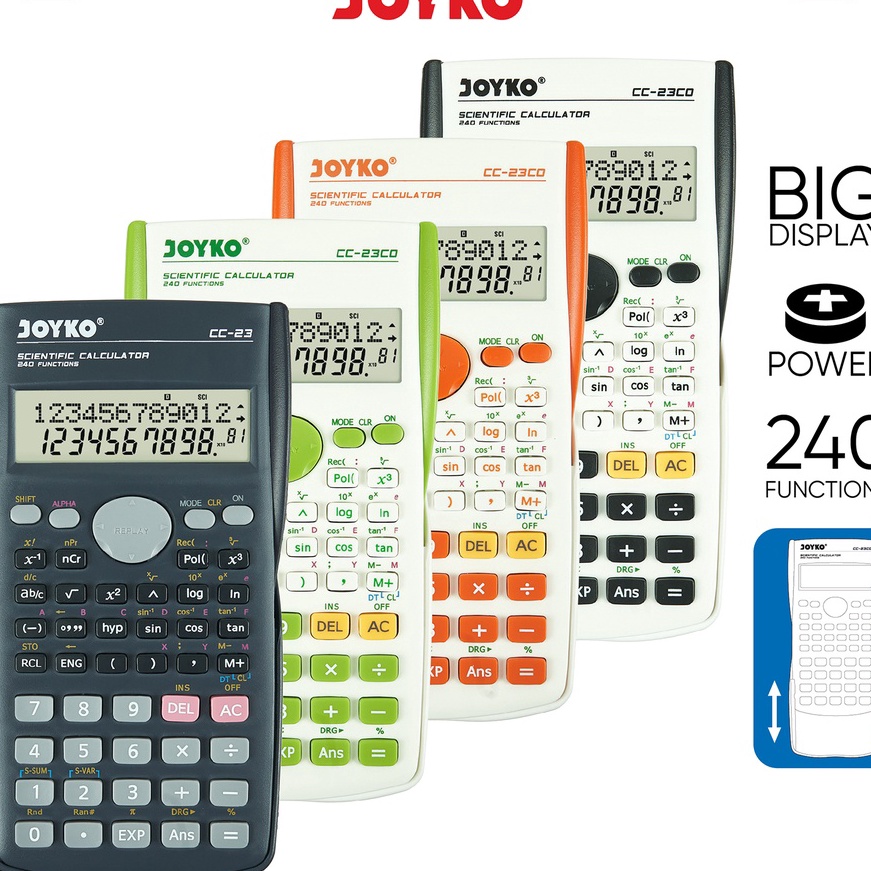 

Terlaris Calculator Kalkulator Joyko CC23 Scientific 24 Functions