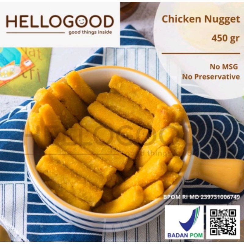 

HELLOGOOD CHICKEN Nugget Frozen Food No MSG, Izin edar BPOM