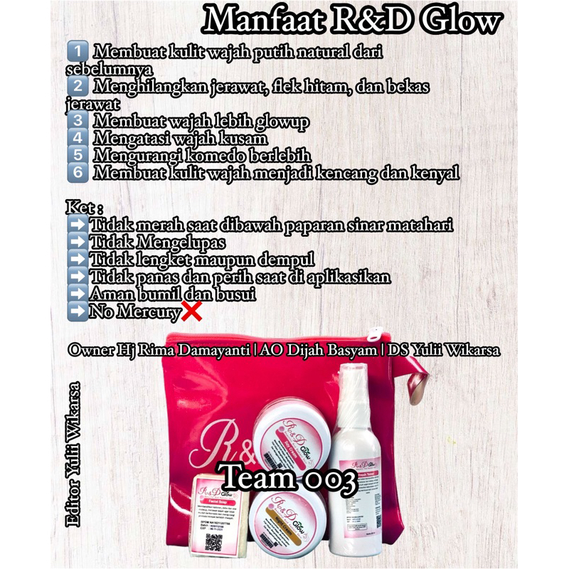 R&D GLOW SKINCARE ORI (Kemasan terbaru)