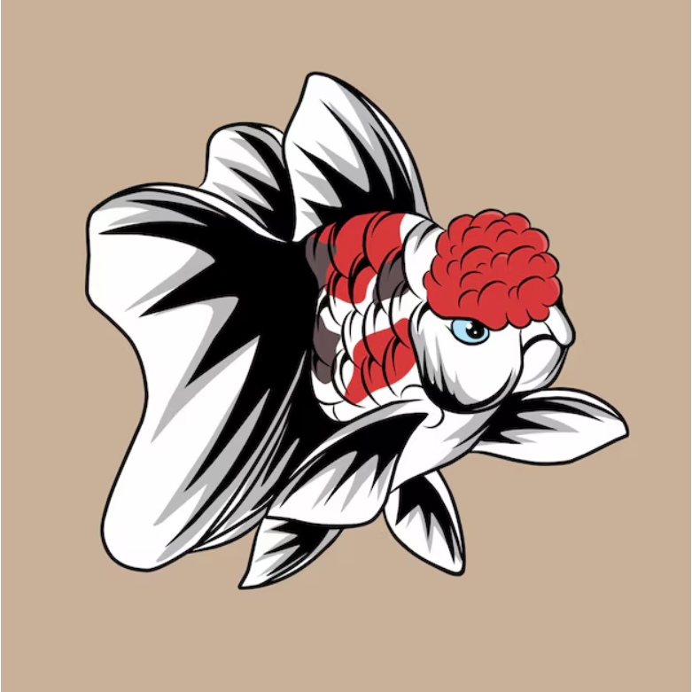 

Sticker Oranda sorttail