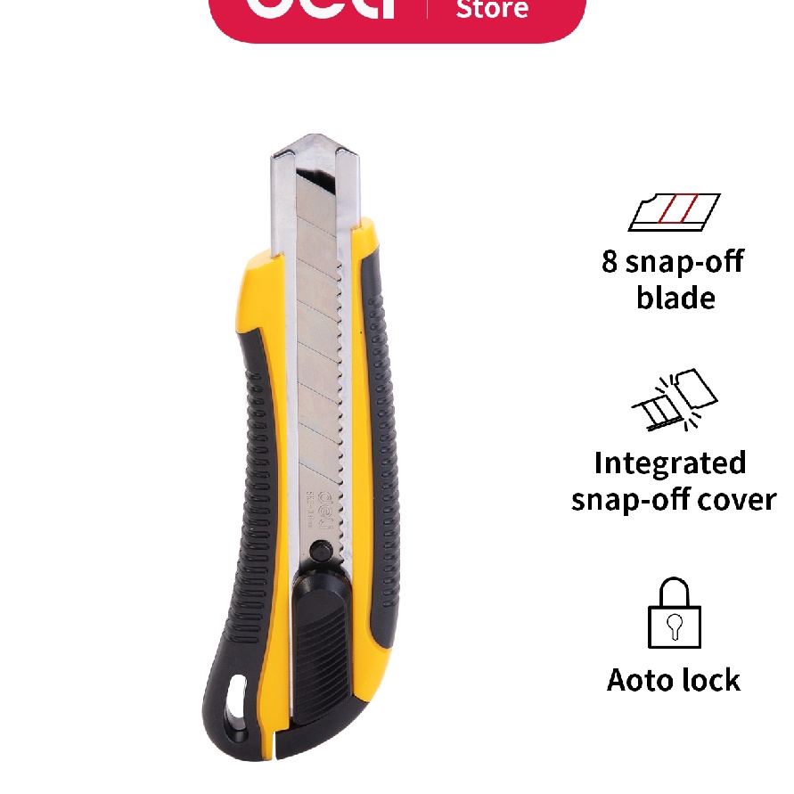 

Cepat Deli Cutter dengan pisau baja SK2 memudahkan untuk memotong dengan sistem kunci otomatis E264