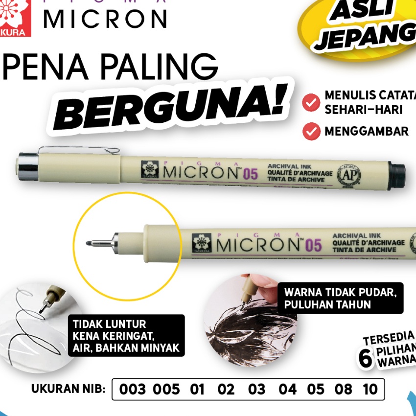 

Istimewa Sakura Pigma Micron Drawing Pen 1 2 3 4 5 8 Pigment Ink