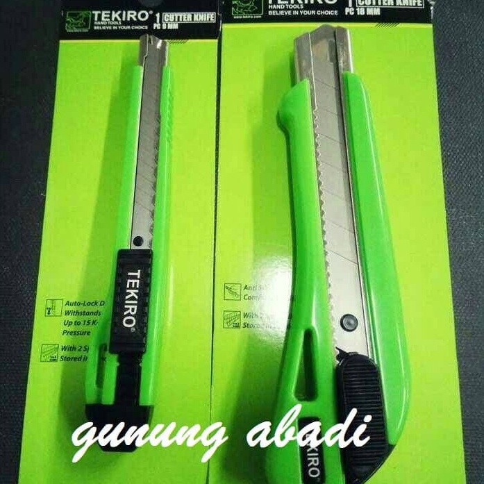 

Spesial Pisau Cutter 2 pcs 9mm 18mm Tekiro Knife Cutter