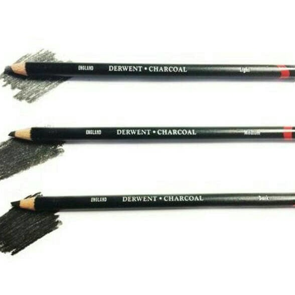 

Langka Derwent Charcoal Pencil Light Medium Dark satuan
