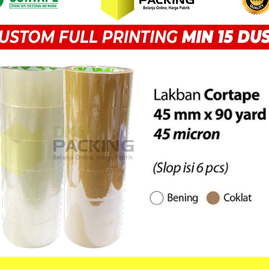

Beli Lakban 45mm x 9yard CORTAPE Plakban Isolasi PREMIUM TERMURAH SELOP