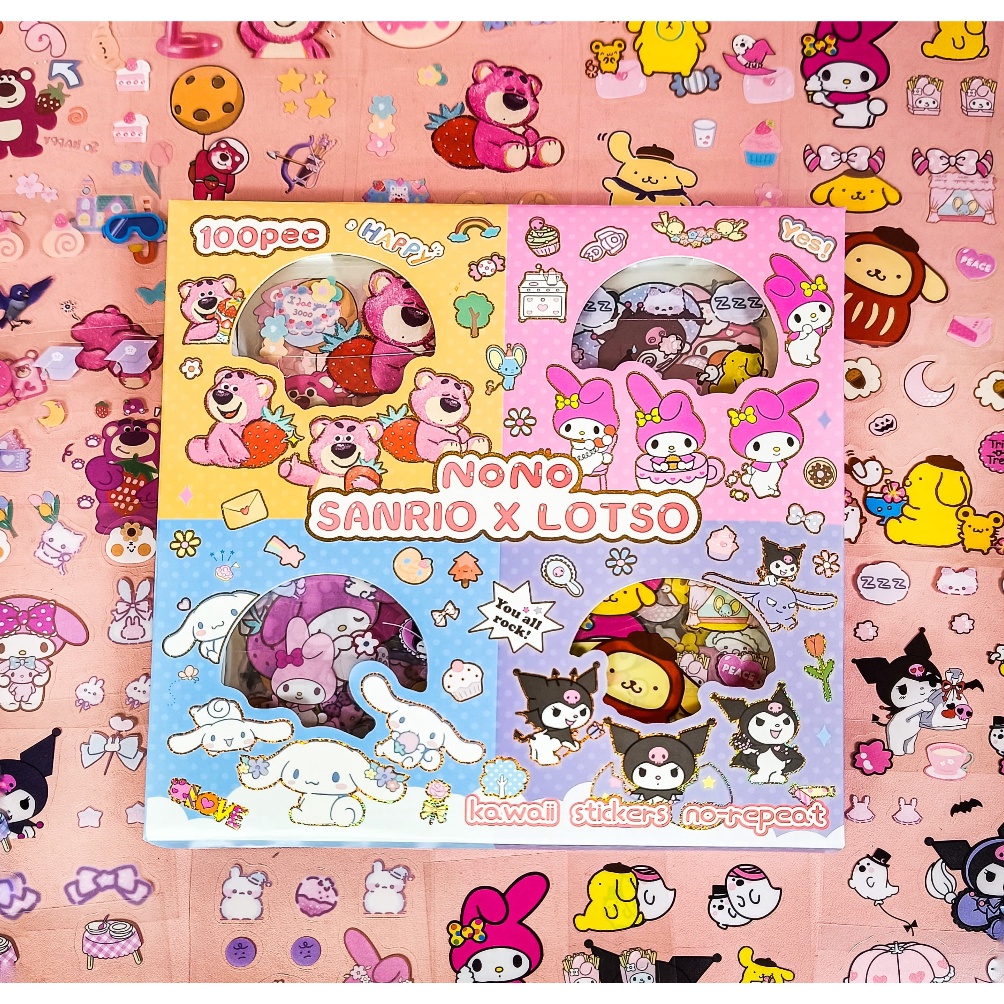 

READY STOCK STICKER LUCU KARAKTER SANRIO KUROMI MELODY 2D ISI 1 LEMBAR PER BOX
