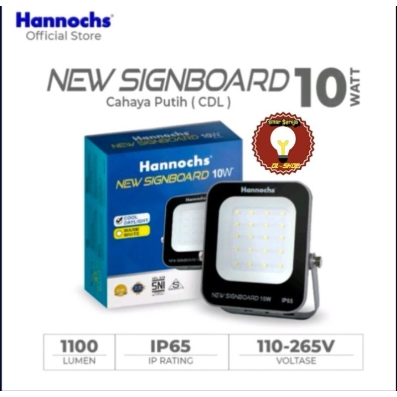 Lampu Sorot / Kap Sorot Hannochs Signboard LED Flood Light 10w, 20w