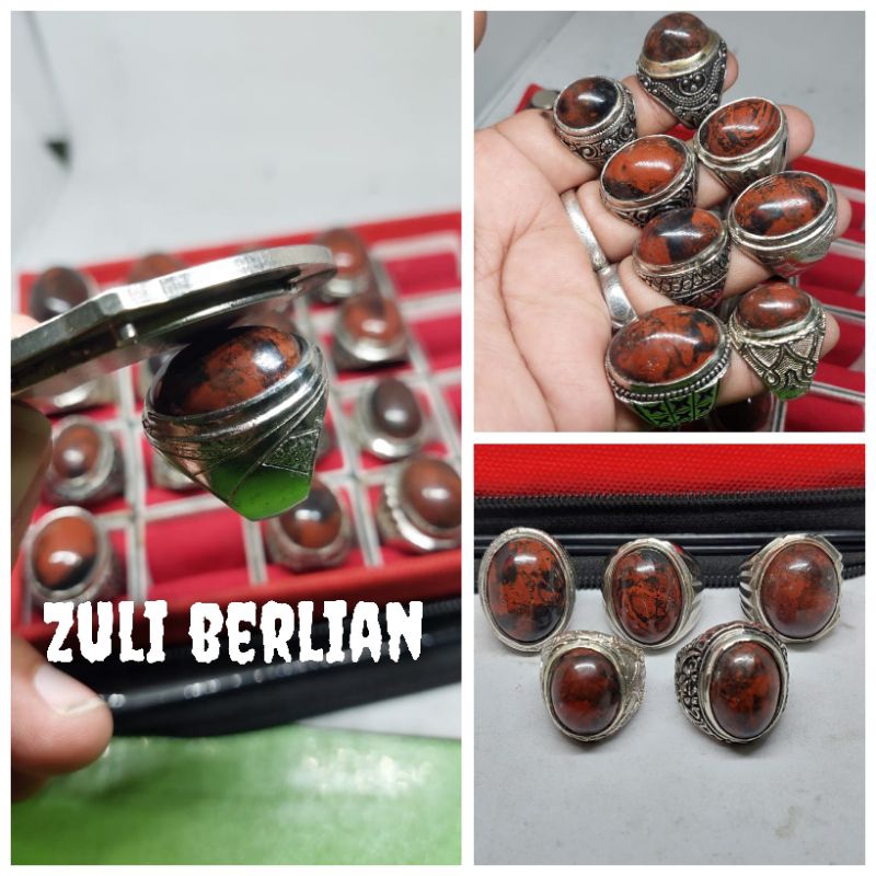 Cincin batu badar besi merah cabe kebumen nempel magnet udah uji tes