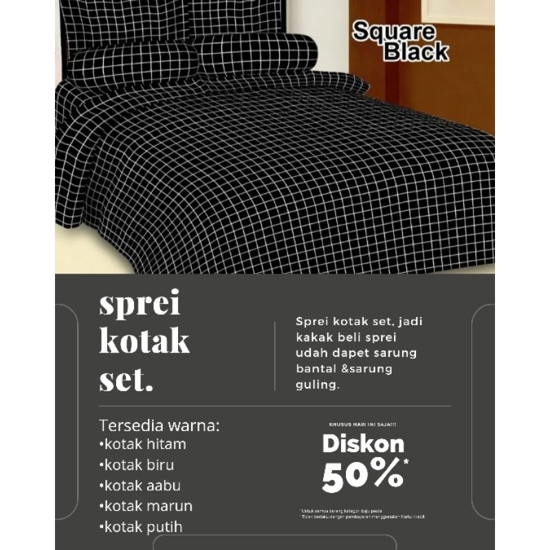 SPREI KOTAK SET/SPREI KOTAK SET AESTHETIC/SPREI KOTAK SET MURAH