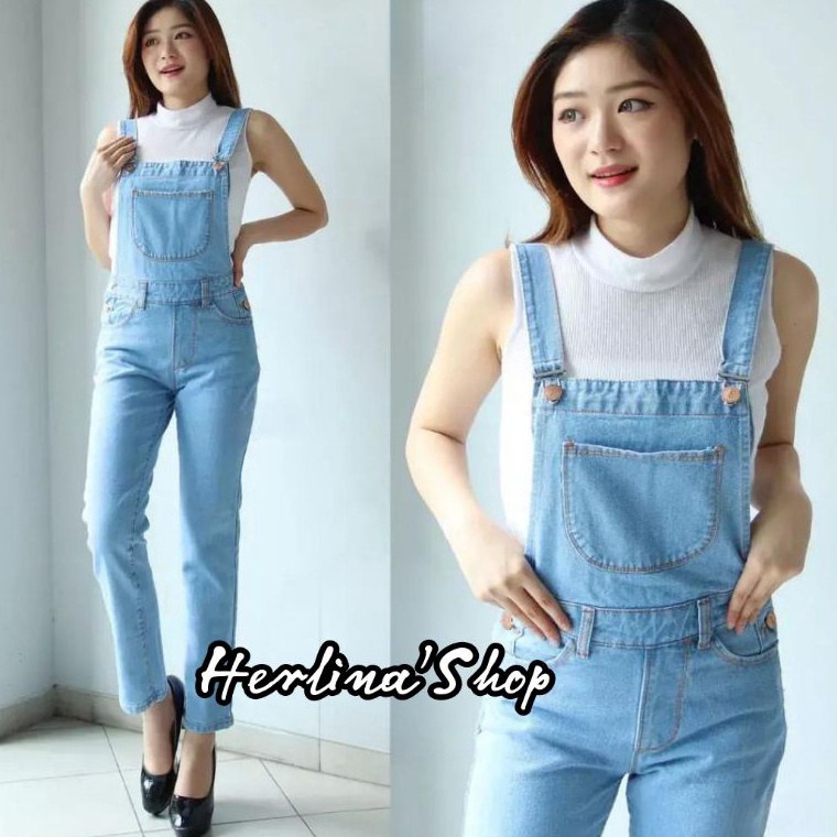 X7 Jumpsuit Jeans Stretch Baju Kodok Celana Panjang Wanita Dewasa Paradise