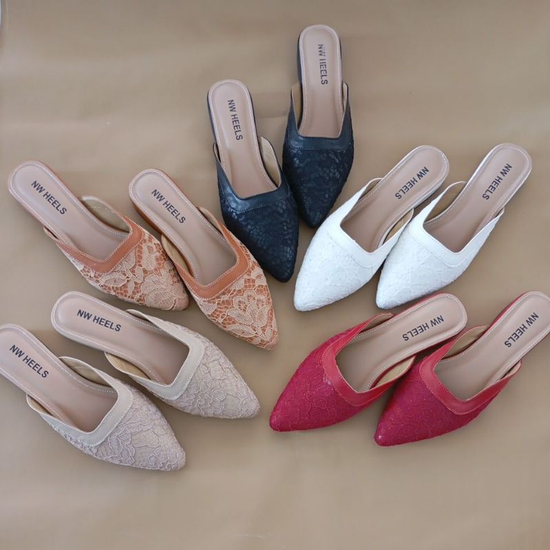 Sandal brukat kebaya pesta FlatShoes