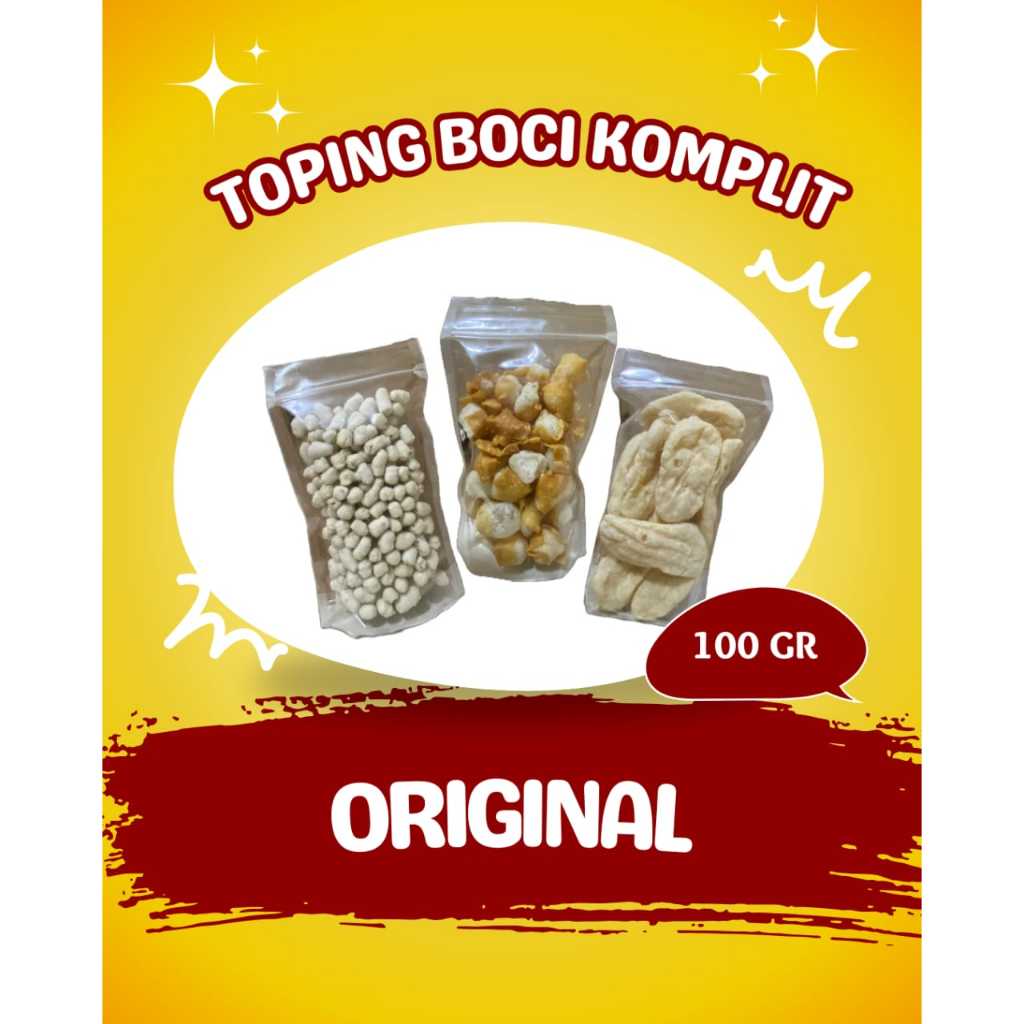 

Toping BASO ACI Lengkap Siomay Mini Batagor Gurilem Cuanki Cikur Ukuran 100gram