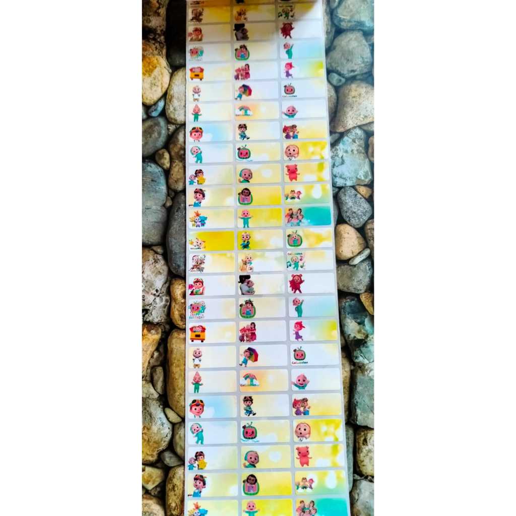 

Stiker Label Nama Name Sticker Waterproof Anti Air COCOMELON