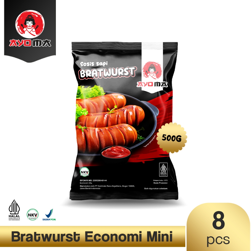 

Ayoma Sosis Bratwurst Ekonomi isi 8 pcs 500 gr