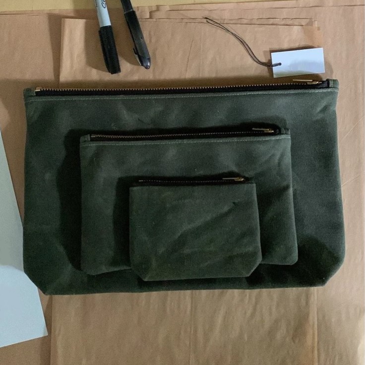 Dompet Wanita Terbaru 3in1 Bahan Kain Kanvas High Quality Premium Warna Hitam