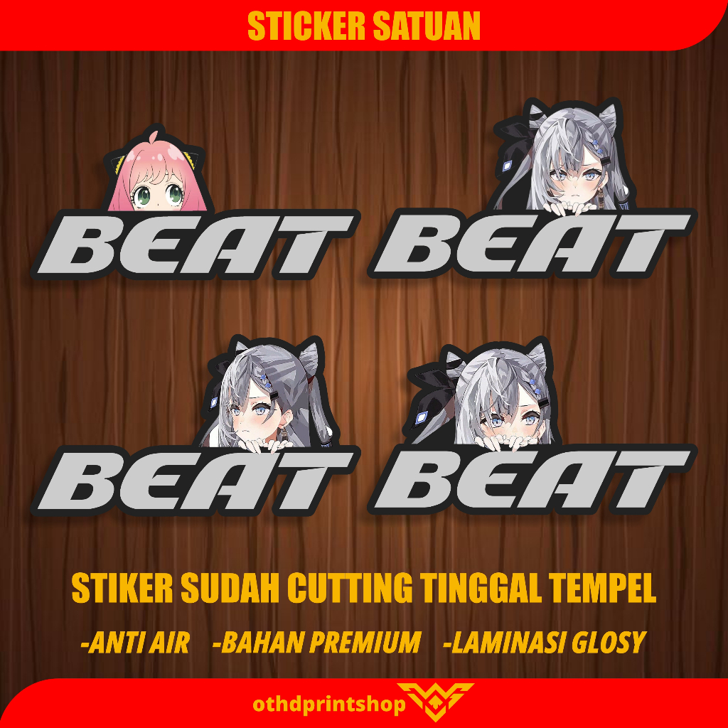 Stiker Motor Beat Intip Zeta Logo Beat / Stiker Anime Waterproof