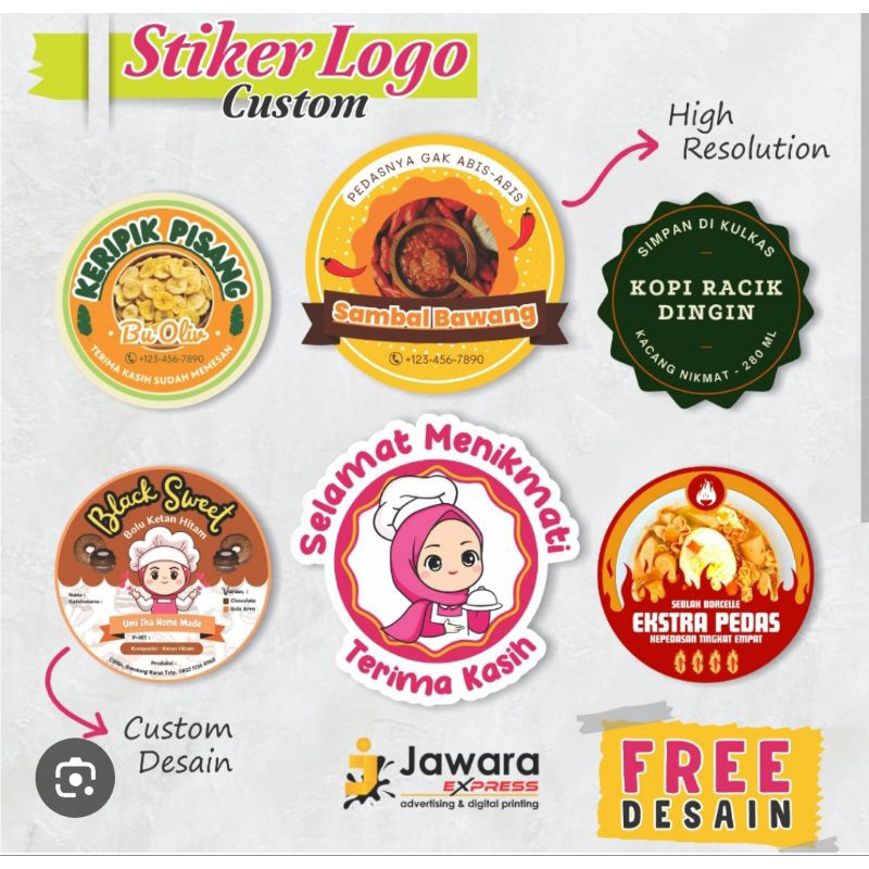 

stiker label nama makanan dan minuman isi 100pcs