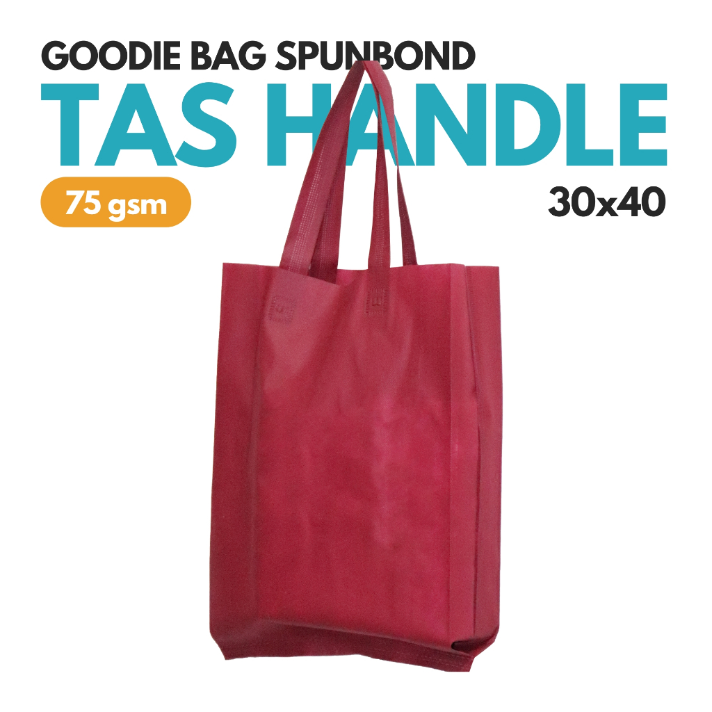 

Goodiebag tas spunbond handle isi 12pcs premium 75gsm 30x40