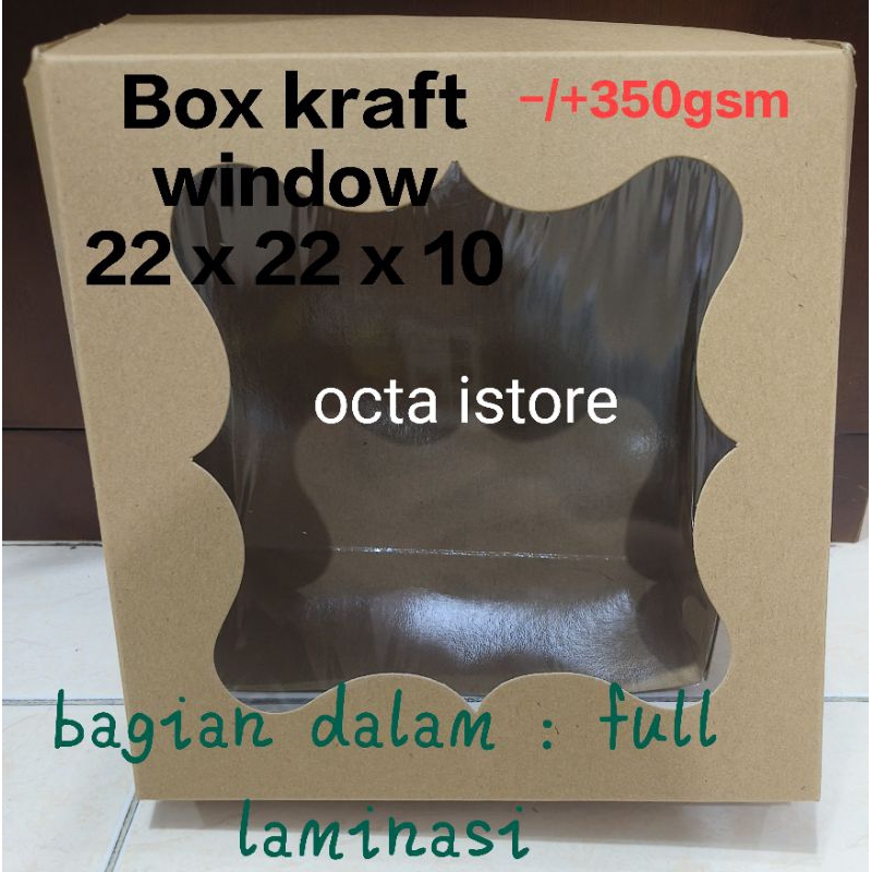 

Cake Box/Kotak Kue 22x22x10 Box Mika Window Cake Roti Hampers Kotak Nasi Full Laminasi