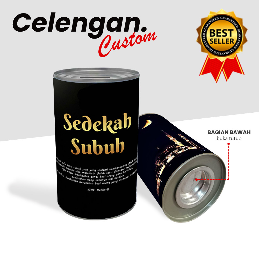 CELENGAN SEDEKAH SUBUH BUKA TUTUP SOUVENIR CELENGAN CUSTOM AMAL SEDEKAH - COD