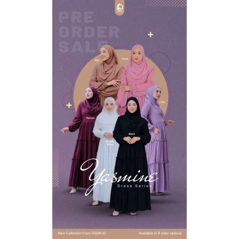 Yasmine dress by DSDR, Gamis polos hitam