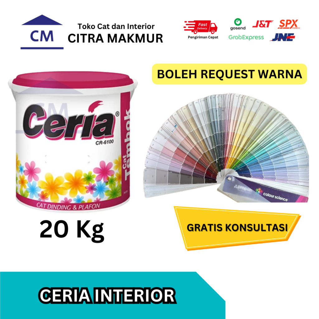 Propan CERIA CR-6100 INTERIOR - 20 Kg (Bisa Request & Custom Warna ) CAT TEMBOK INTERIOR PROPAN