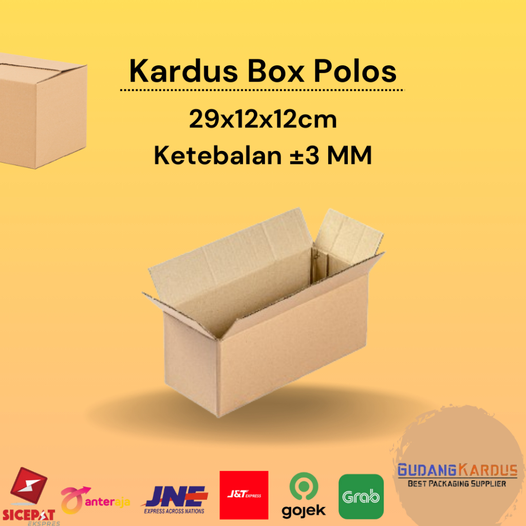 

Kardus Karton Box 29x12x12 CM Kotak Dus Packing Polos