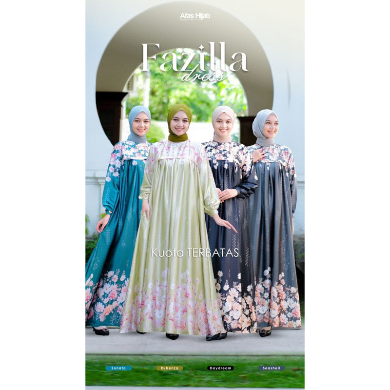 FAZILLA DRESS BY AFAS HIJAB - ORIGINAL BRAND - PO 18 JUNI READY END JULI (est) - GAMIS MOTIF SUPER M
