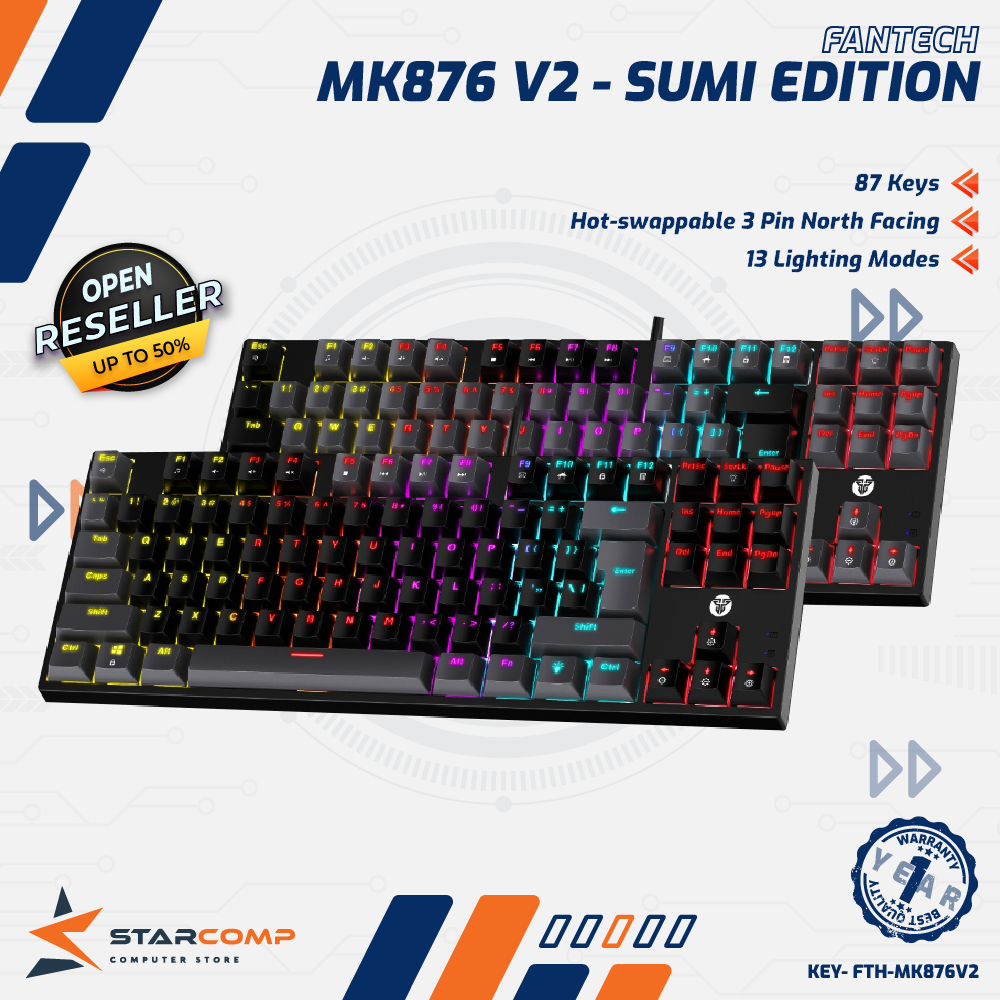 fantech MK876 Atom 87 V2 Keyboard Mekanis TKL
