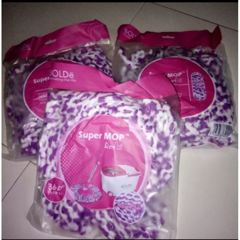 REFILL Super MOP BOLDe Microfiber Refill (100% ASLI BOLDe) Kain Pel